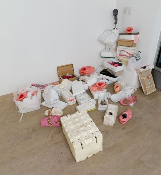 Hany Armanious, Year of the Pig Sty, 2007, mixed media, dimensions variable, installation view, Foxy Production, New York. Photo: Mark Woods