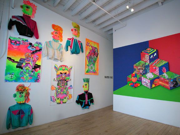 Paper Rad, 2004, installation view, Foxy Production, New York