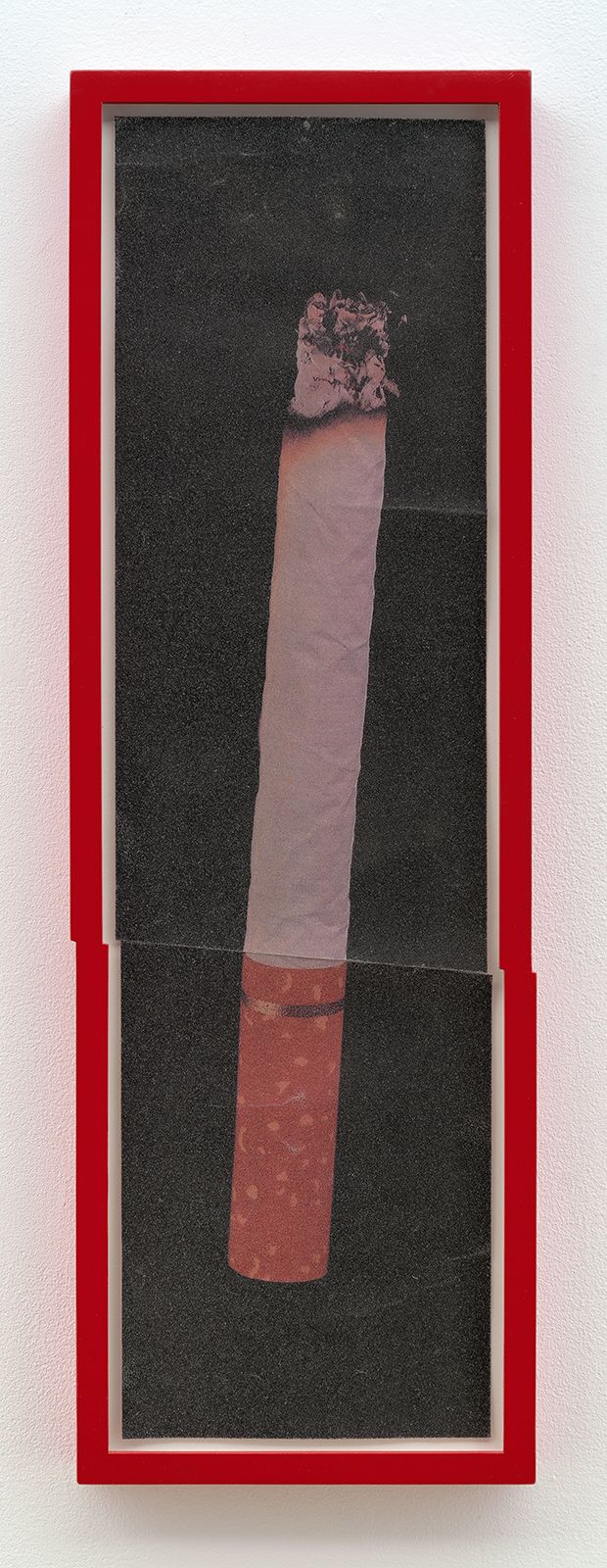 Borna Sammak, Untitled, 2013, Roofie's grip tape, framed, 33 × 11 × 2 in.