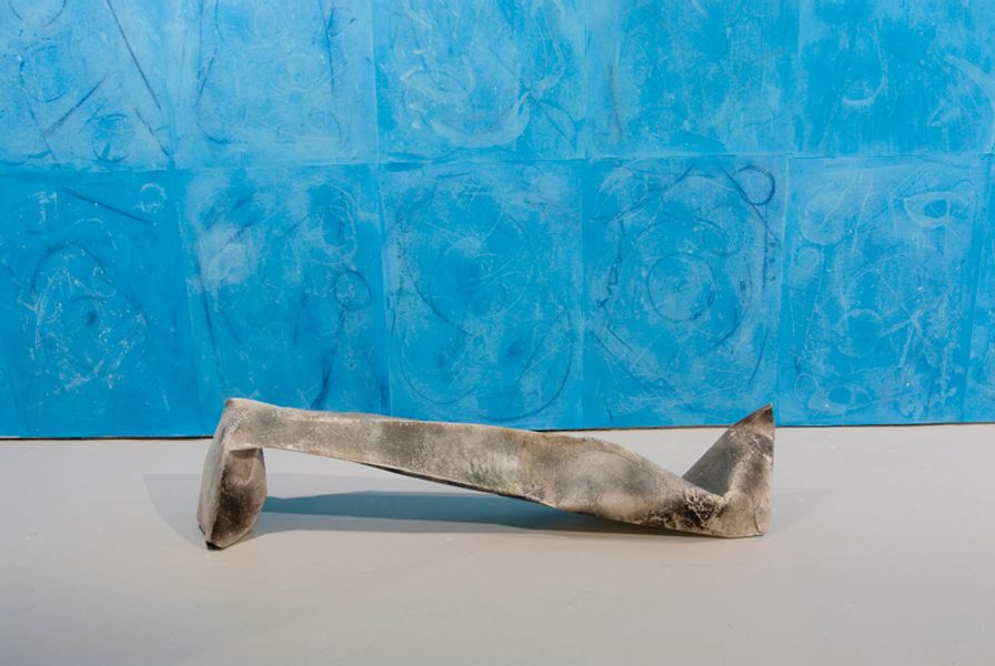 Gabriel Hartley, Heel, 2011, paper, resin, fiberglass, spray paint, 39.5 x 12 x 8 in. (100 x 30 x 20 cm) installation view, Josh Lilley Gallery, London