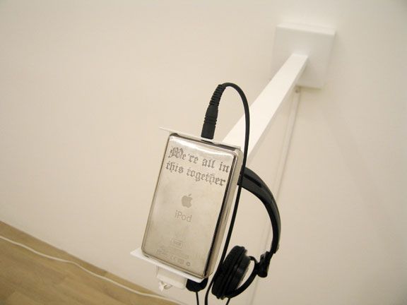 Jimmy Baker, Self Titled, 2006, steel, 3rd generation iPod and headphones, dimensions variable