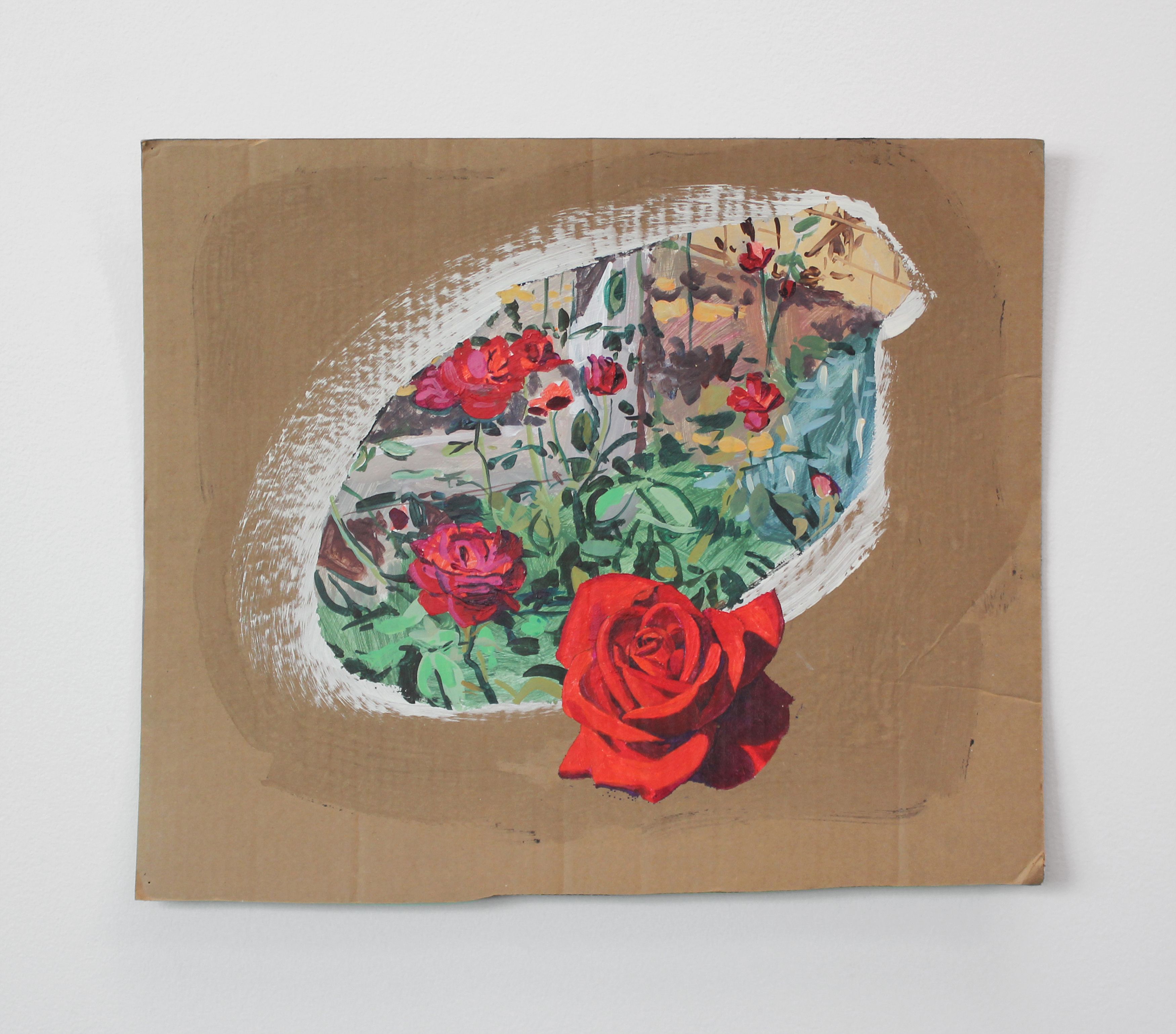 Christine Wang, Rose, 2015, acrylic on cardboard, 18 1/4 x 22 1/2 in. (46.36 × 57.15 cm.) 