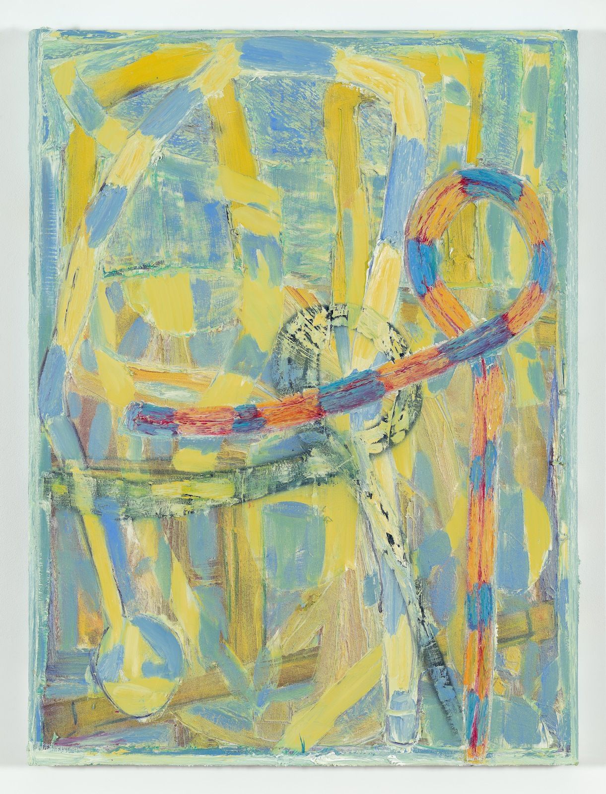 Gabriel Hartley, Magnifier, 2014, oil and spray paint on canvas, 63 × 47 in.