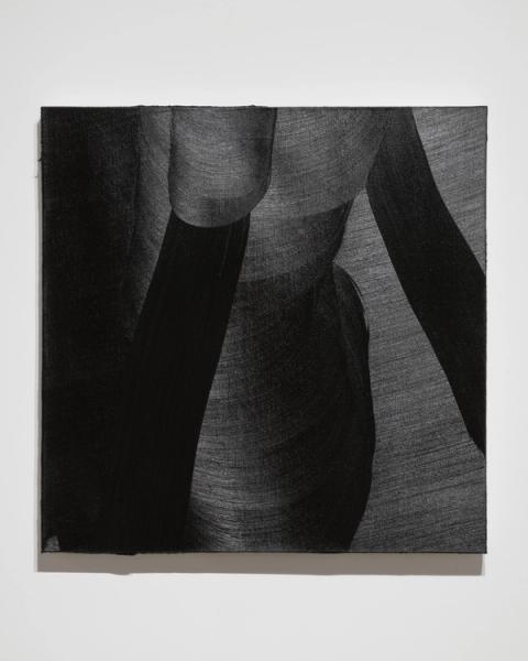 Rafal Bujnowski, White Dress (American Night), 2021, oil on canvas, 26 x 26 x 1 1/8 in. (66 x 66 x 3 cm)