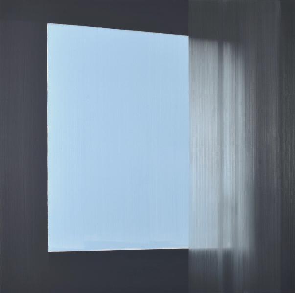 Rafal Bujnowski, Window, 2017, oil on canvas, 19 5/8 x 19 5/8 in. (50 x 50 cm)