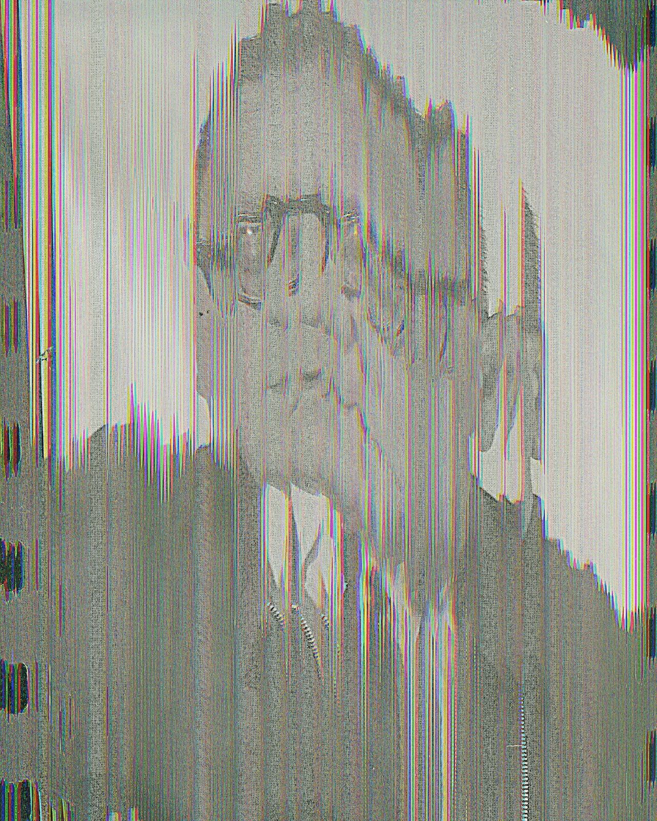 Sara Cwynar, Man From Contact Sheet (Darkroom Manuals), 2013, chromogenic print mounted on plexiglas, framed, 30 × 24 in.