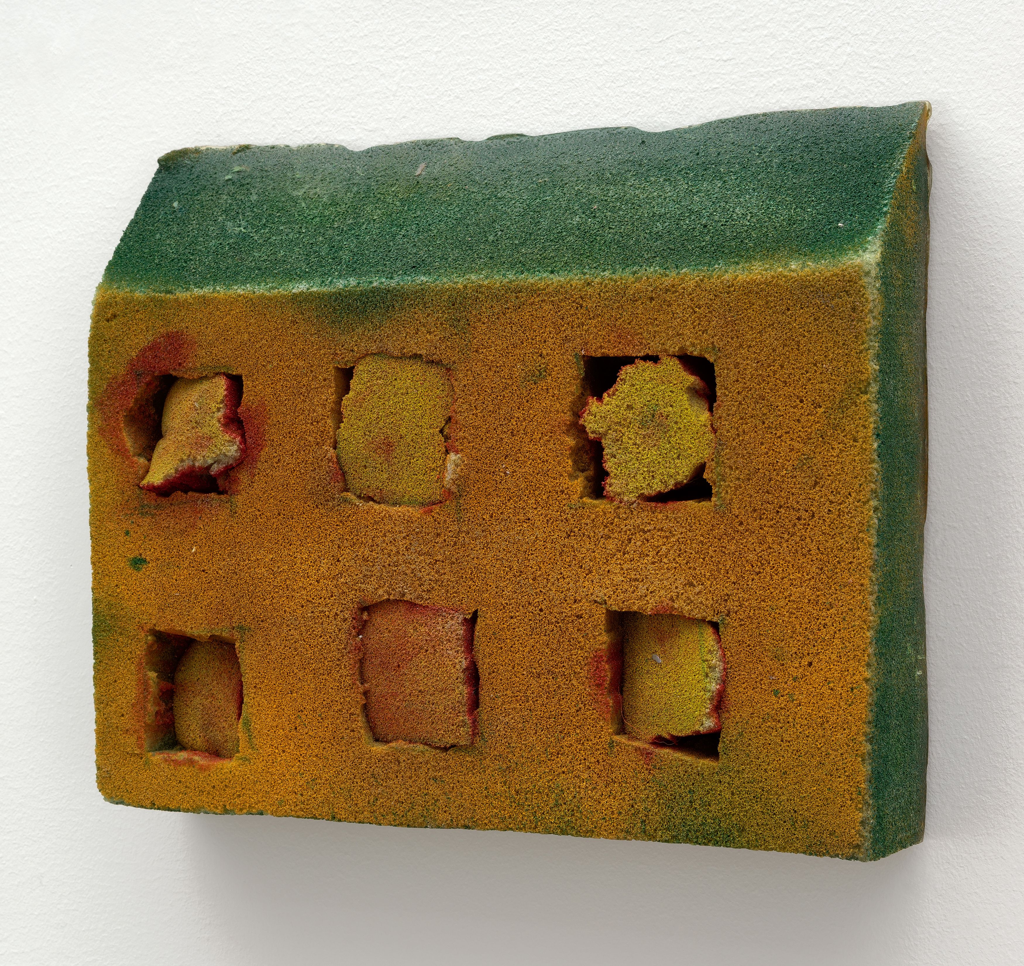 Gabriel Hartley, House, 2016, foam, resin, pigment, 9 4⁄5 × 11 7⁄10 × 2 2⁄5 in. (24.89 × 29.72 × 6.10 cm.) 