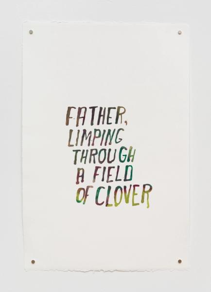 Steve Reinke, Untitled (Father, Limping), 2021, silkscreen on BFK Rives paper, 22 x 15 in. (55.8 x 38 cm)