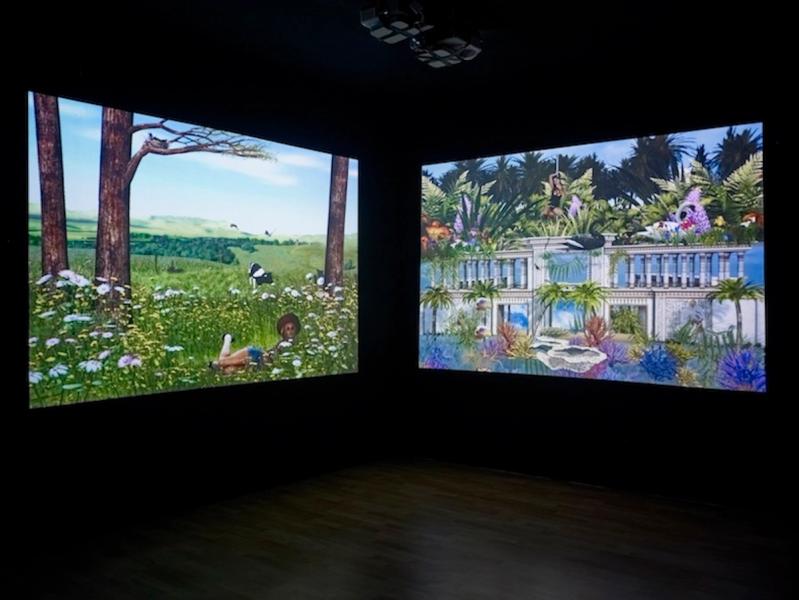 Petra Cortright, Vicky Deep in Spring Valley, 2012, installation view, Club Midnight, Berlin
