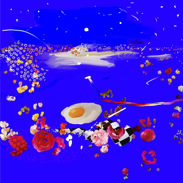 Petra Cortright, Void Mastery / Blank Control (egg2), 2011, Giclée pigment print on canvas, 39 x 39 x 1.6 in. (99 x 99 x 4 cm.,) PC_FP2861