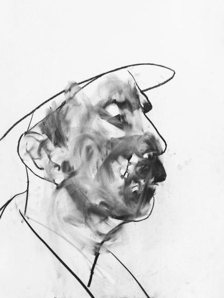 Rafal Bujnowski, Miner, 2007, charcoal on paper, 25 x 19 in. (63.5 × 48 cm) from the series Miners, 2007