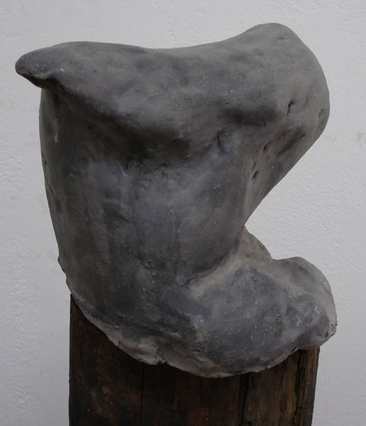 Gabriel Hartley, Hood, 2008, Ink on unfired clay, 11.8 x 15.7 x 5.1 in. (30 x 40 x 13 cm.) GH_FP1459