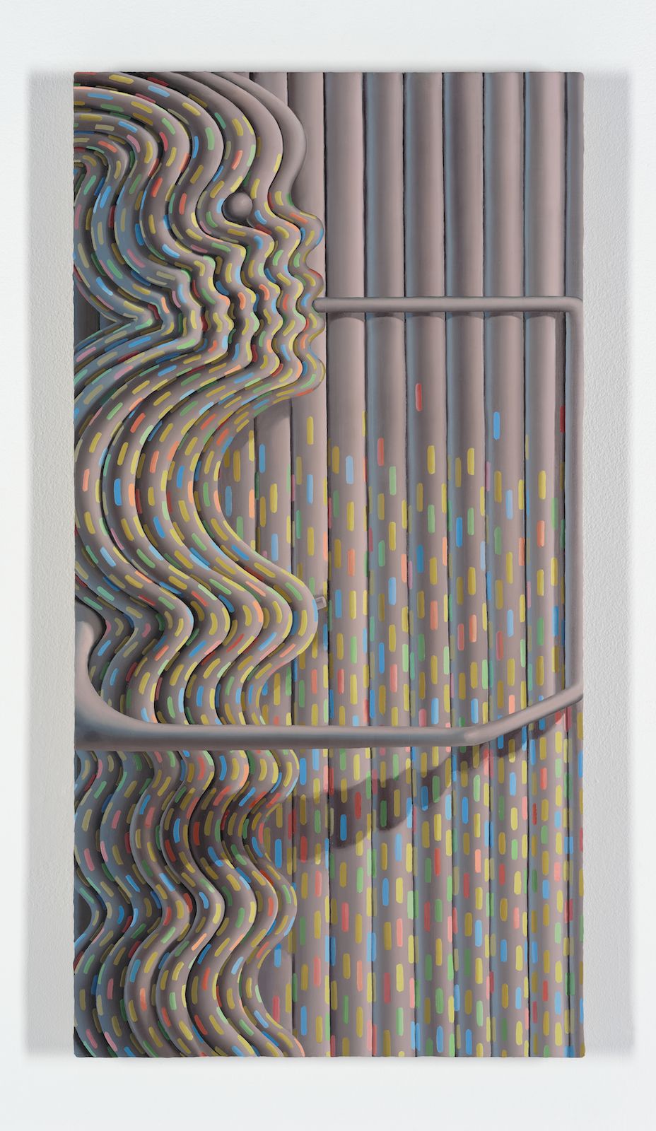 Sascha Braunig, Feeder, 2014, oil on linen over panel, 31 x 16 in.