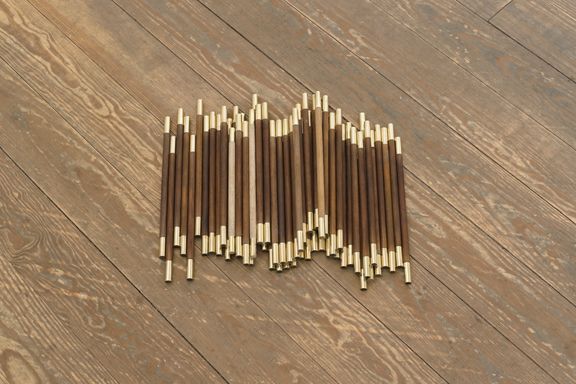 Stephen Lichty, Wands, 2012, wood and brass, dimensions variable