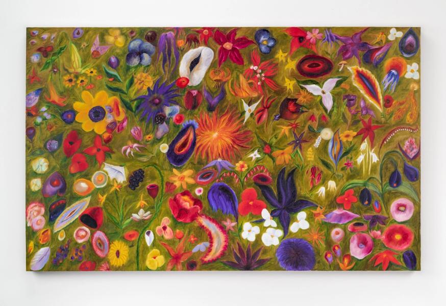 Srijon Chowdhury, Flowers for Randy, 2019, oil on linen, 39 x 63 in. (99 x 160 cm)