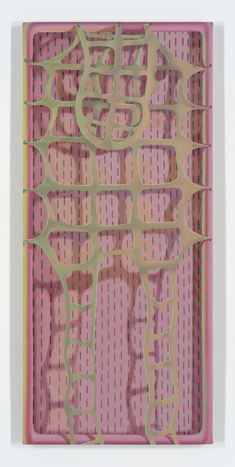 Sascha Braunig, Hide, 2015, oil on linen over panel, 42 3/4 x 19 in.