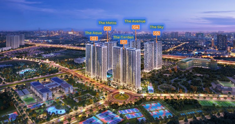 Bản đồ vị trí các tòa tháp căn hộ The Sola Park