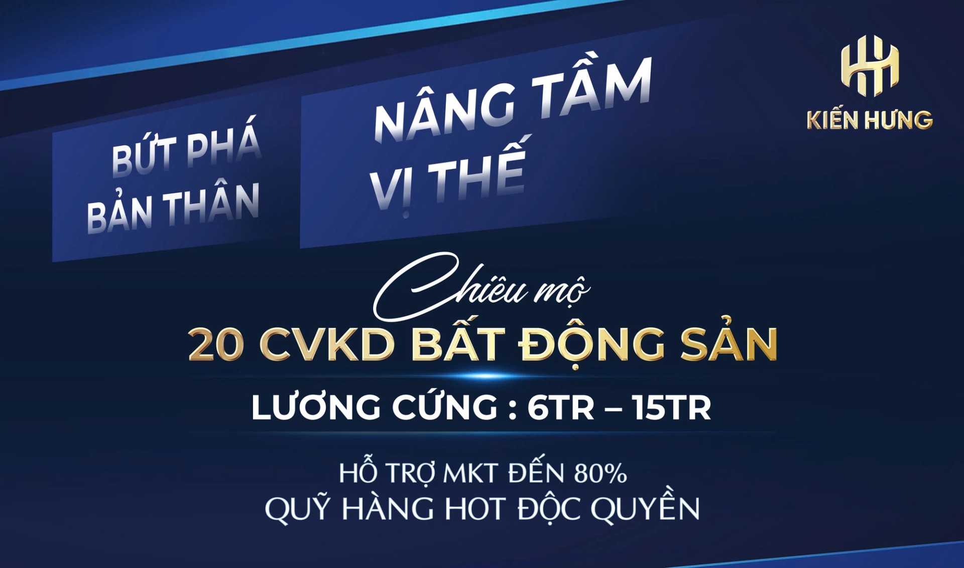 TUYỂN DỤNG SALE BẤT ĐỘNG SẢN LƯƠNG CỨNG UPTO 16TR