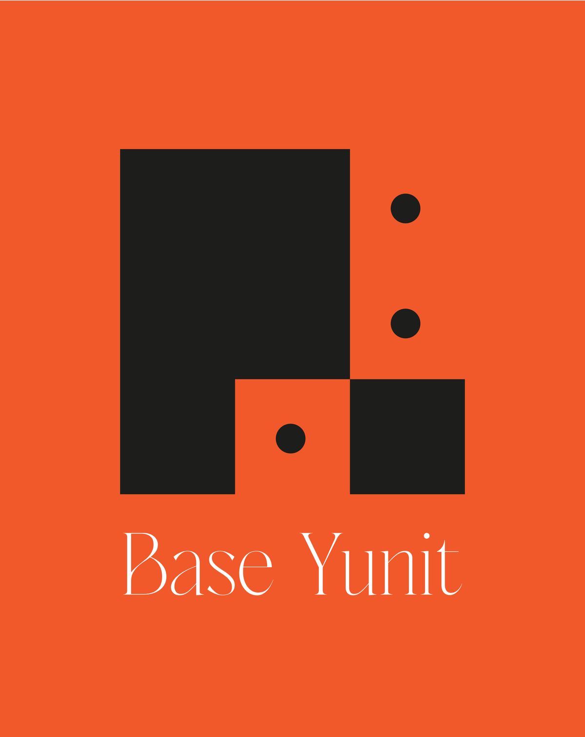 Signet mit Base Yunit Logo auf oranger Fläche
