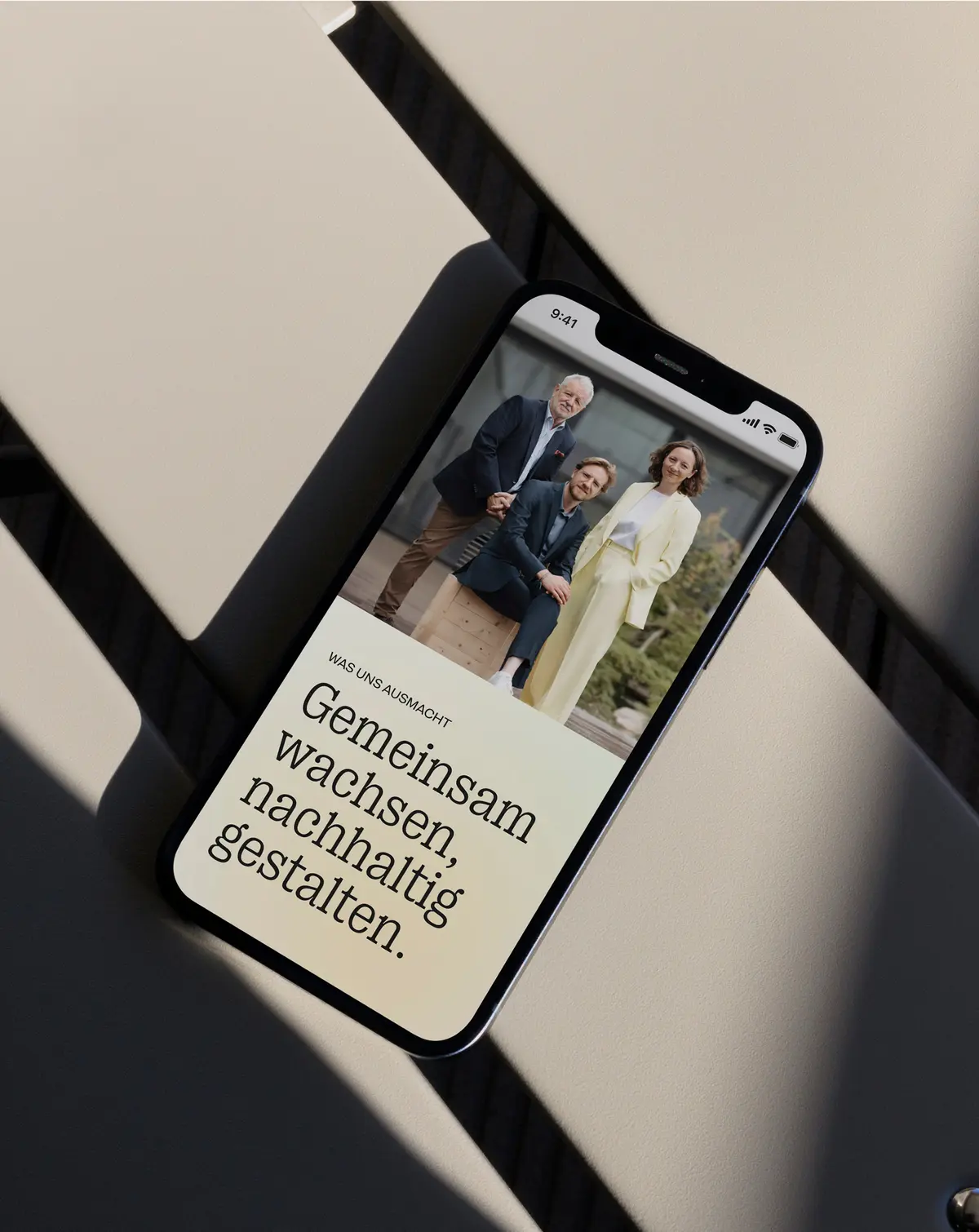 Mobile Darstellung der "About Us" Webseite von List Holding