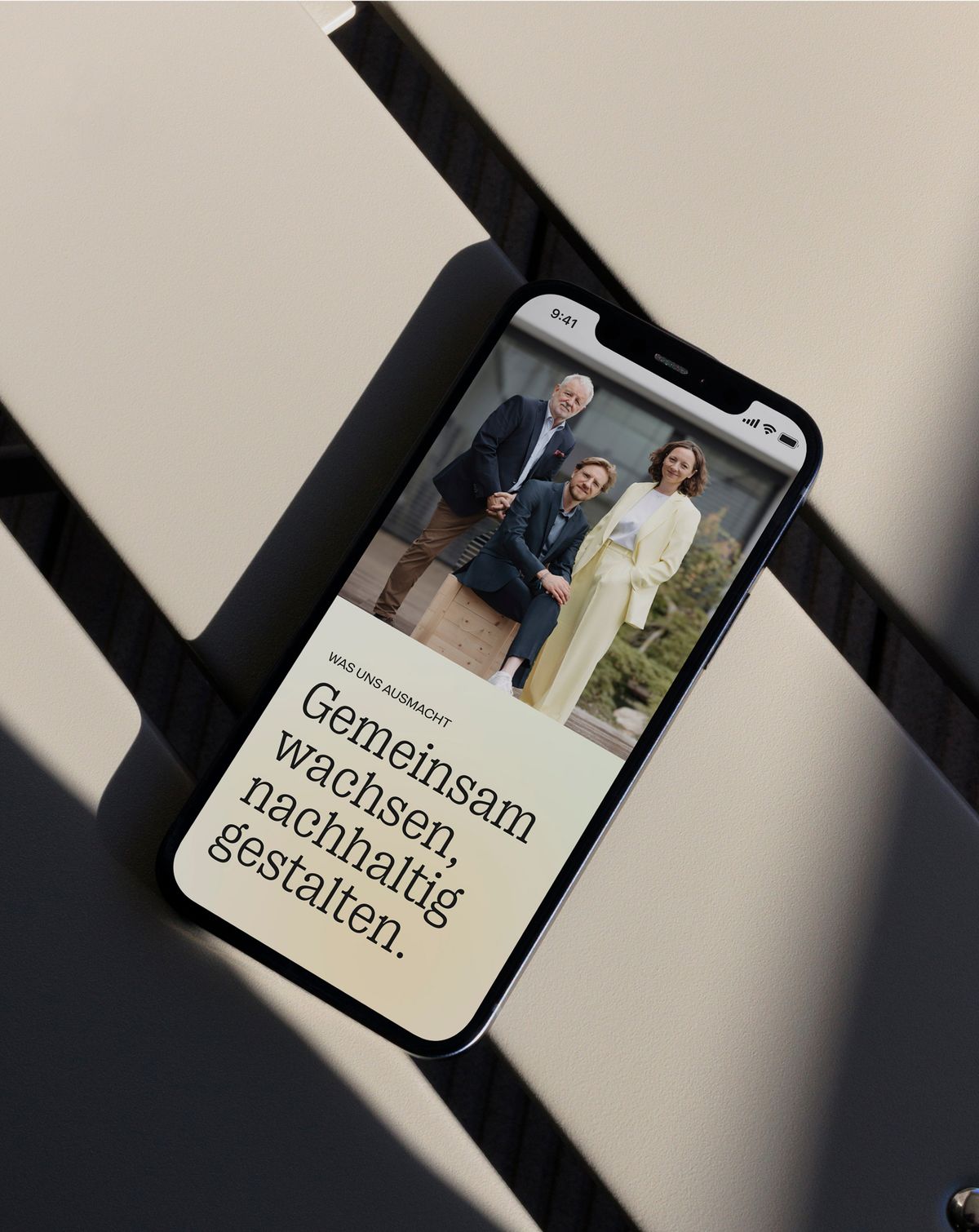 Mobile Darstellung der "About Us" Webseite von List Holding