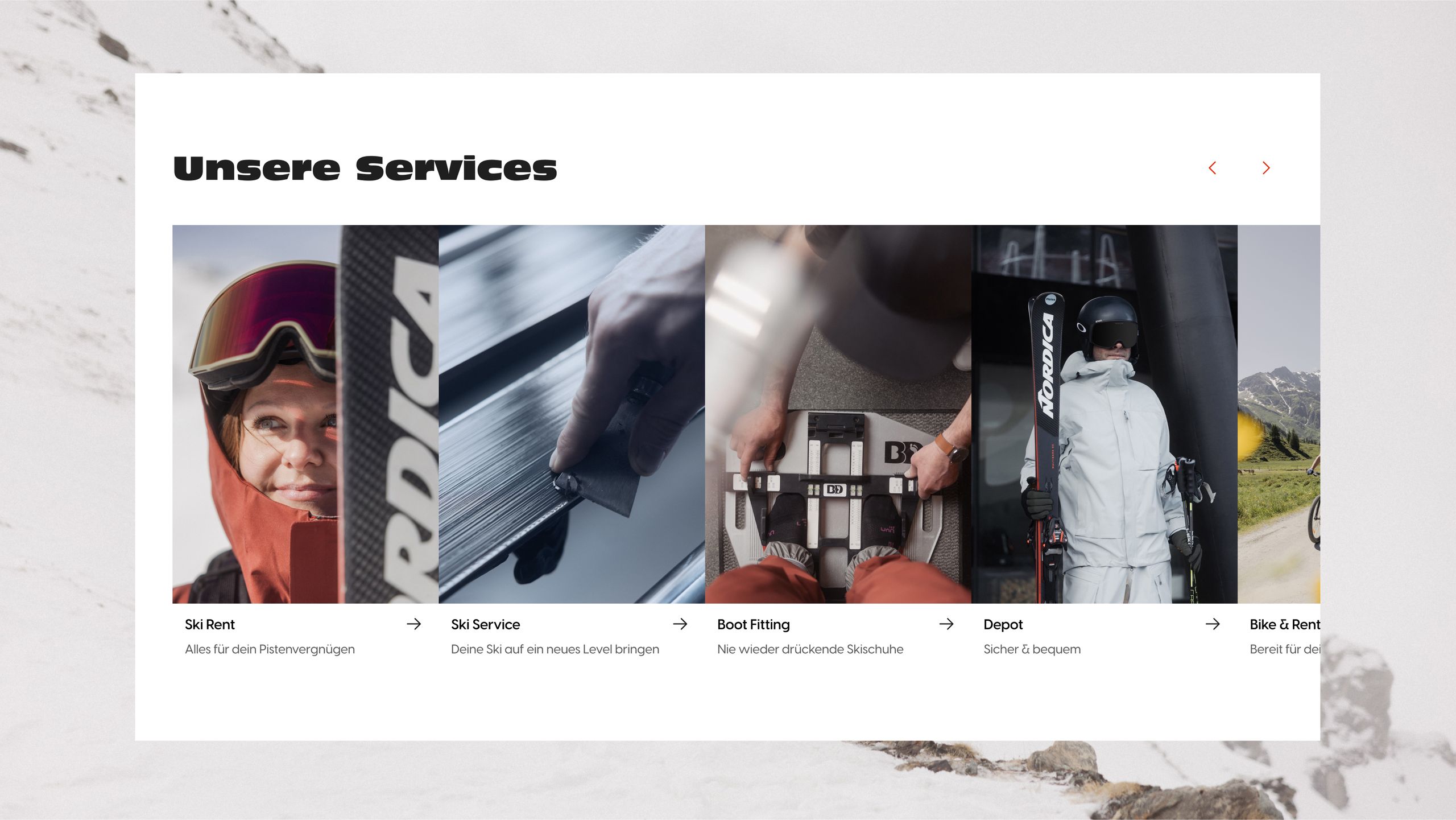 Slider mit Shop-Produkten auf Startseite dargestellt