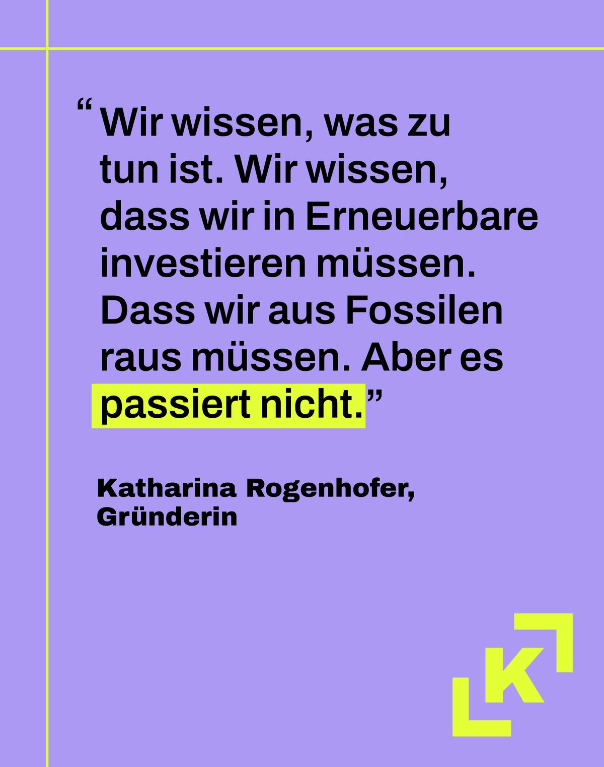 Zitat mit violettem Hintergrund und Highlight