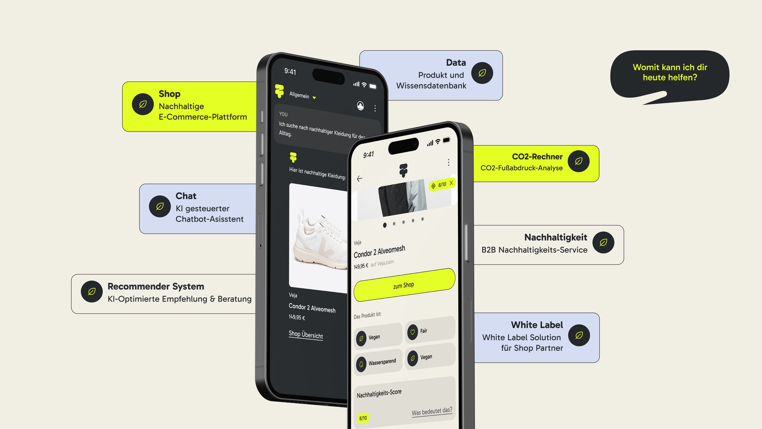 Mockup mehrerer Smartphones mit Chat-Funktionen