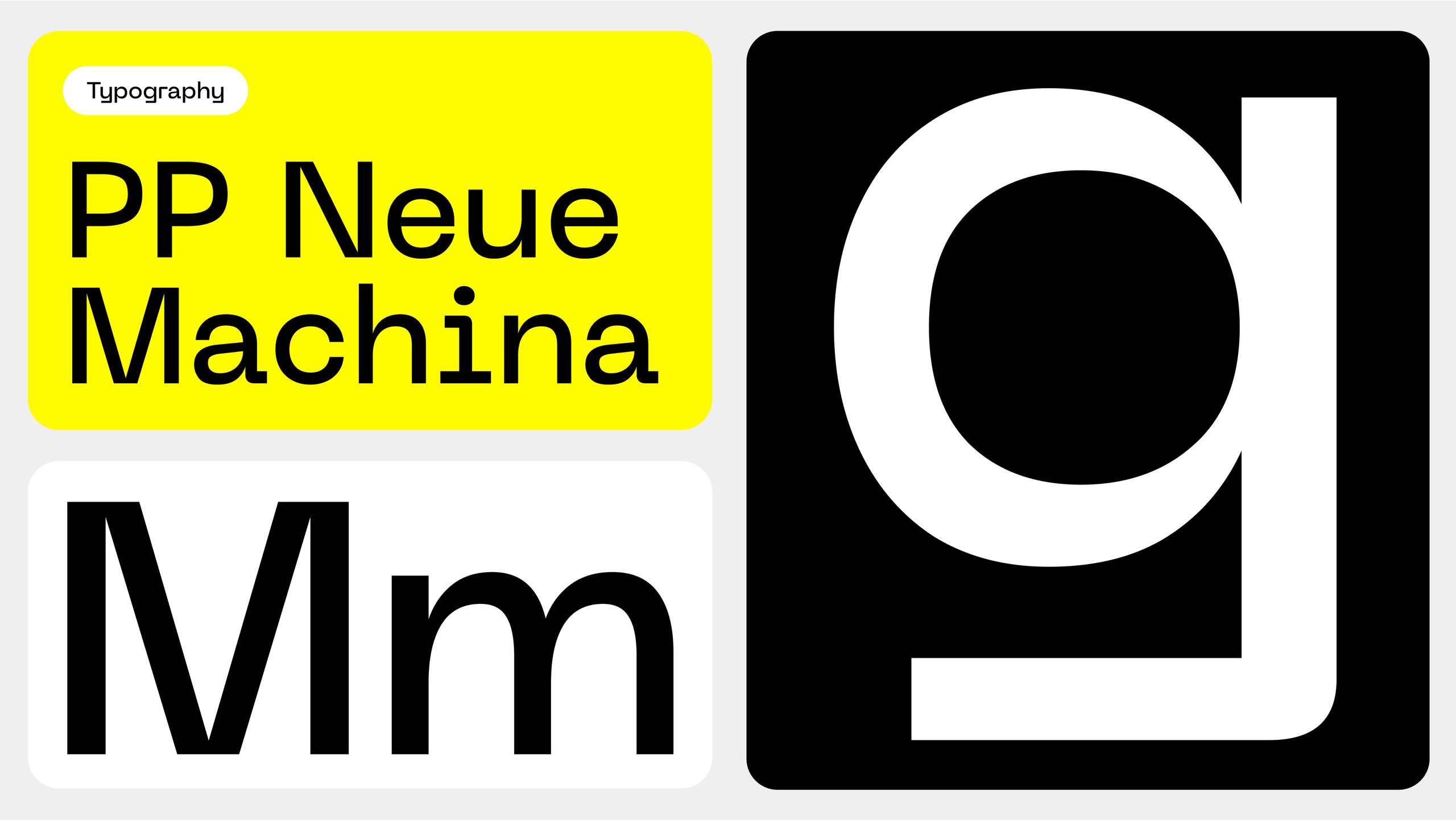 Typografische Elemnte mit PP Neue Machina Fonts