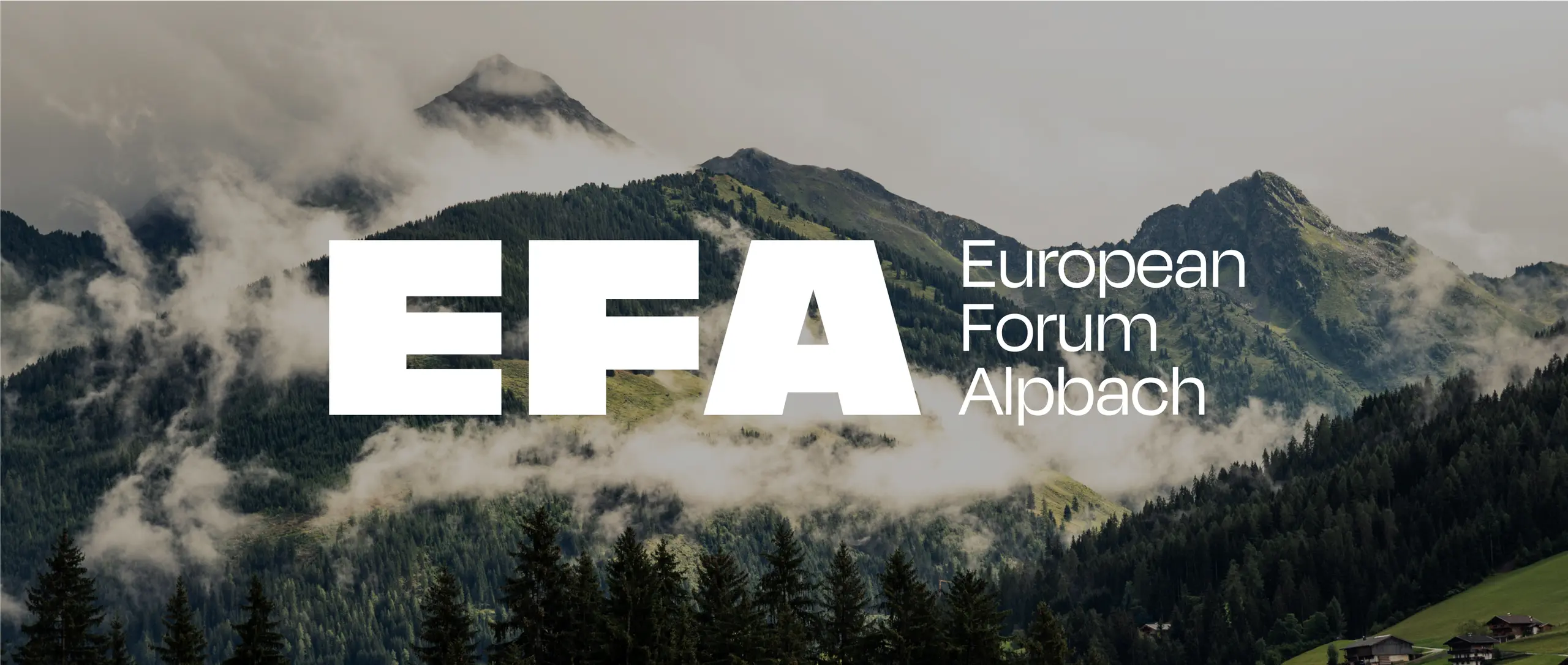 Mountain landscape with fog as a visual intro