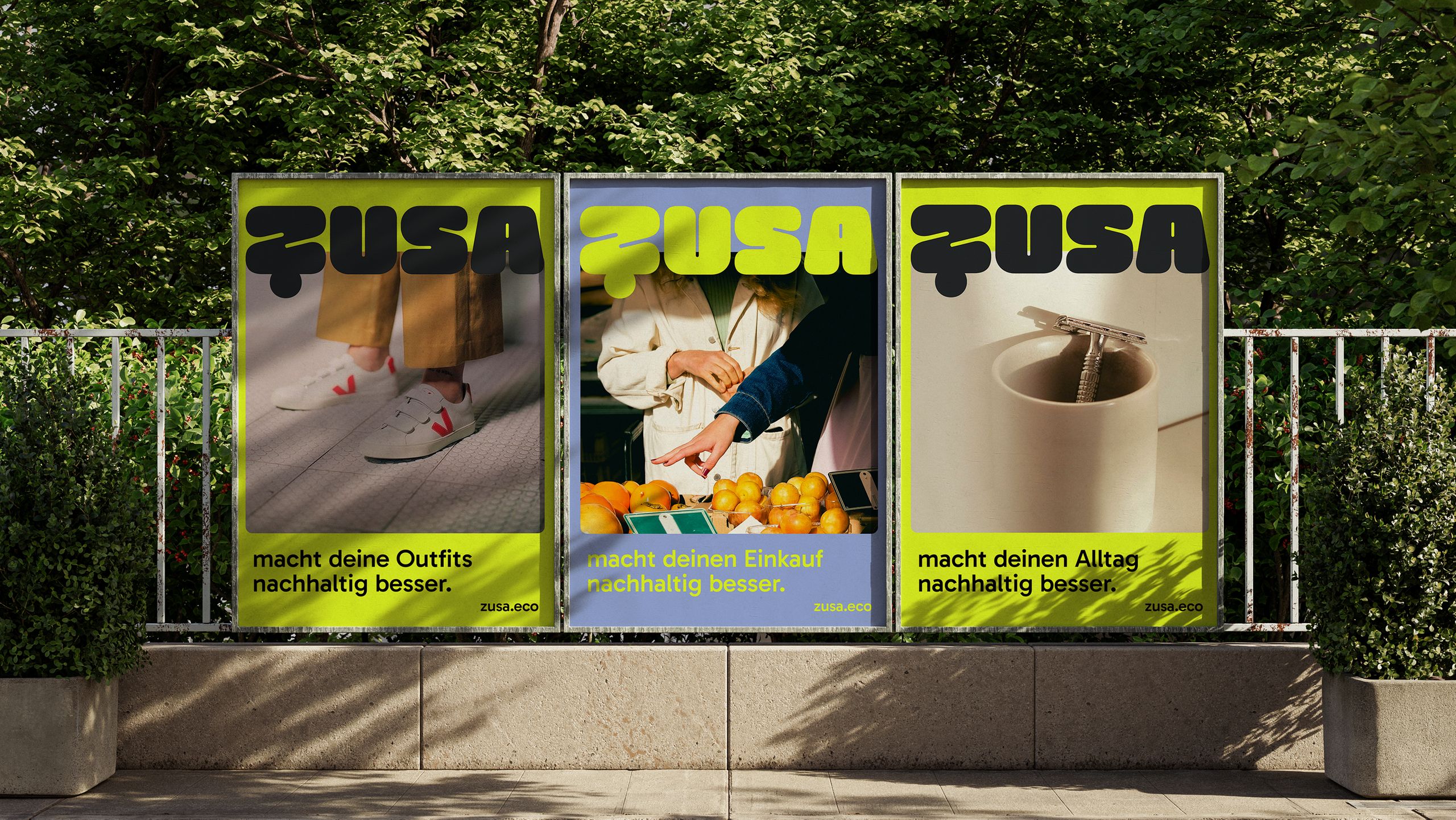 Drei Plakatmotive zur Kampagne im öffentlichen Raum