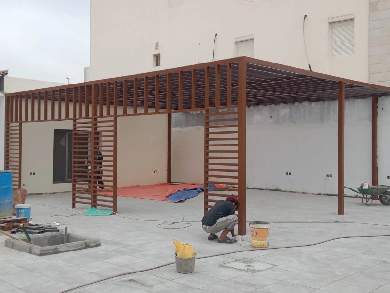 مشروع برجولات وتظليل #19 بجدة - أعمال تصميم وتركيب متقنة من مؤسسة الأفق للمظلات