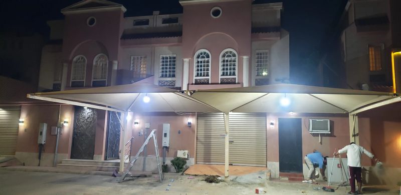 مشروع مظلات #8 بجدة - أعمال تصميم وتركيب متقنة من مؤسسة الأفق للمظلات