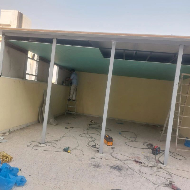 مشروع مظلات #4 بجدة - أعمال تصميم وتركيب متقنة من مؤسسة الأفق للمظلات