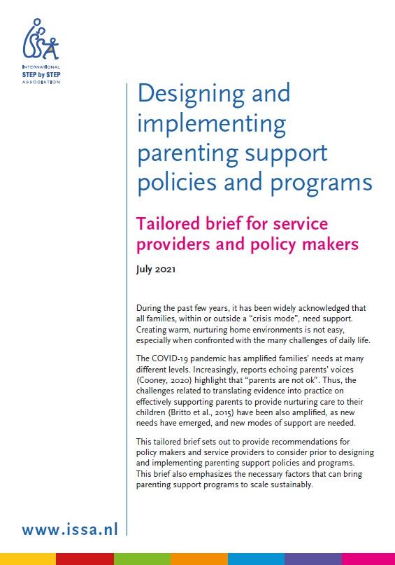Designing and implementing parenting support policies and programs. Tailored brief for service providers and policy makers