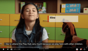 Positive stories from the TOY for Inclusion Play Hubs: Elina