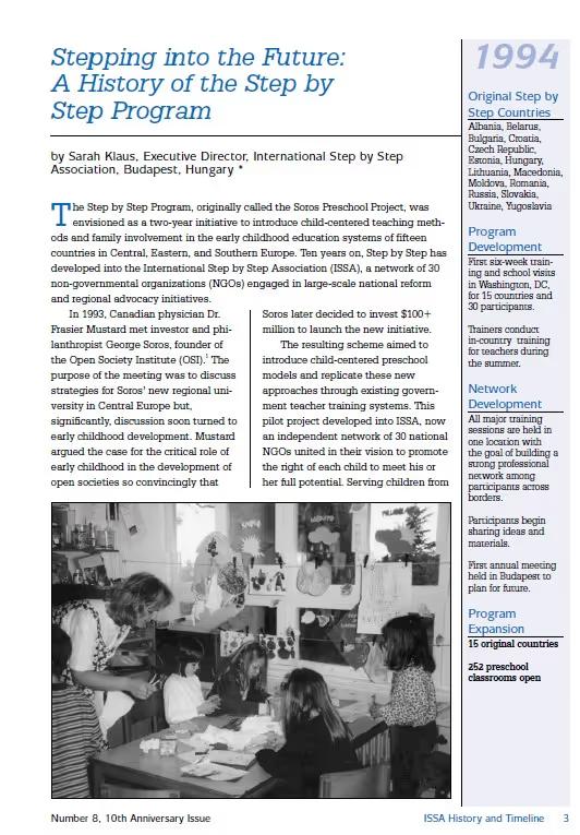 Stepping into the Future:  A History of the Step by Step Program
