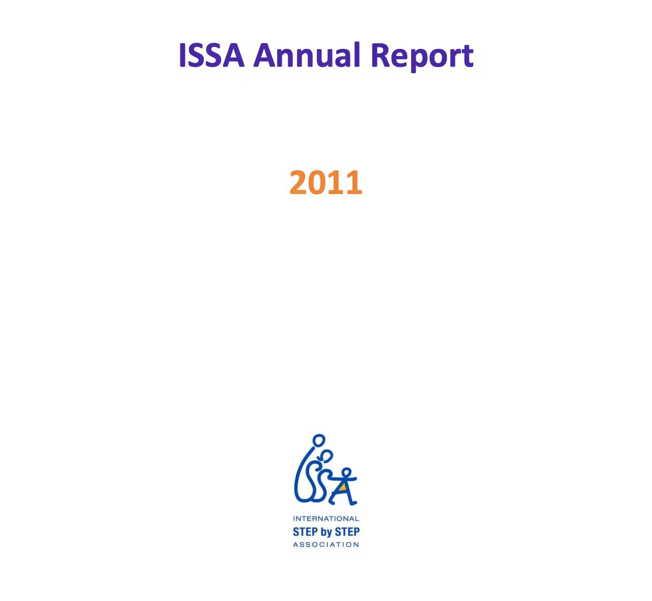 Cover of the ISSA Annual Report 2011