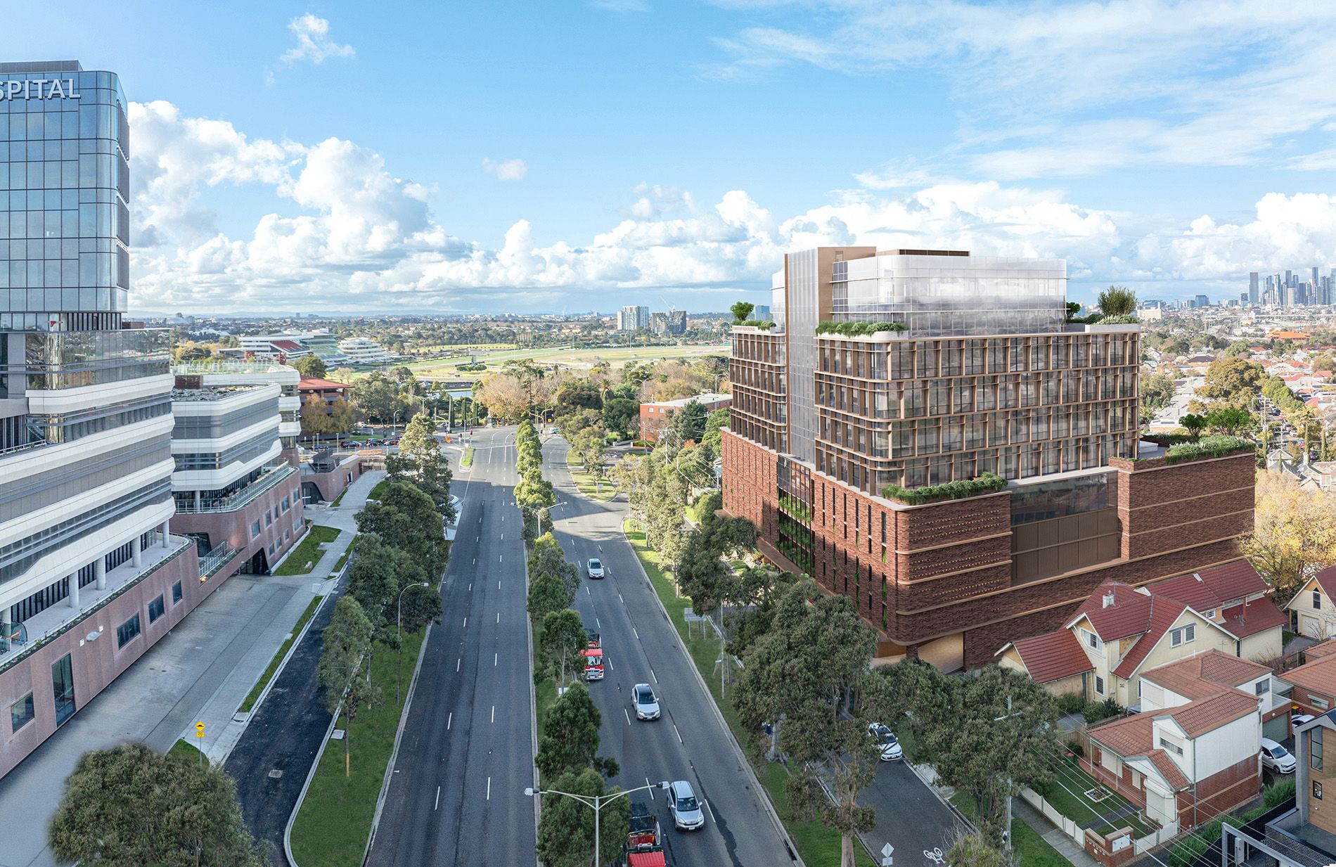 Building exterior with road