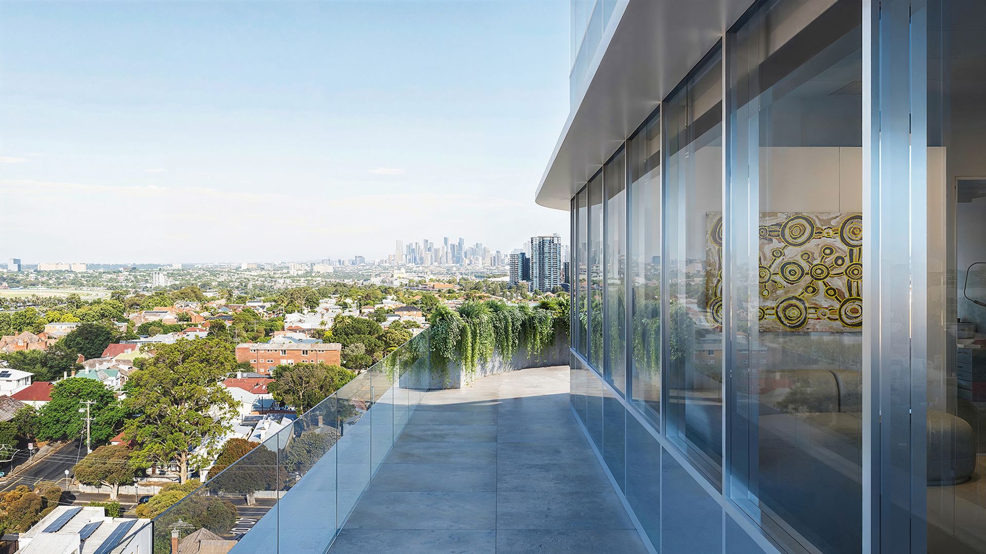 View of Melbourne city from a terrace
