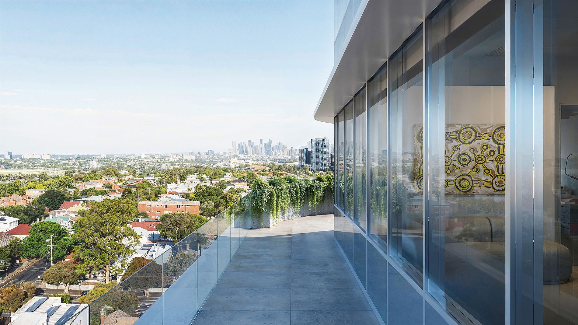 View of Melbourne city from a terrace