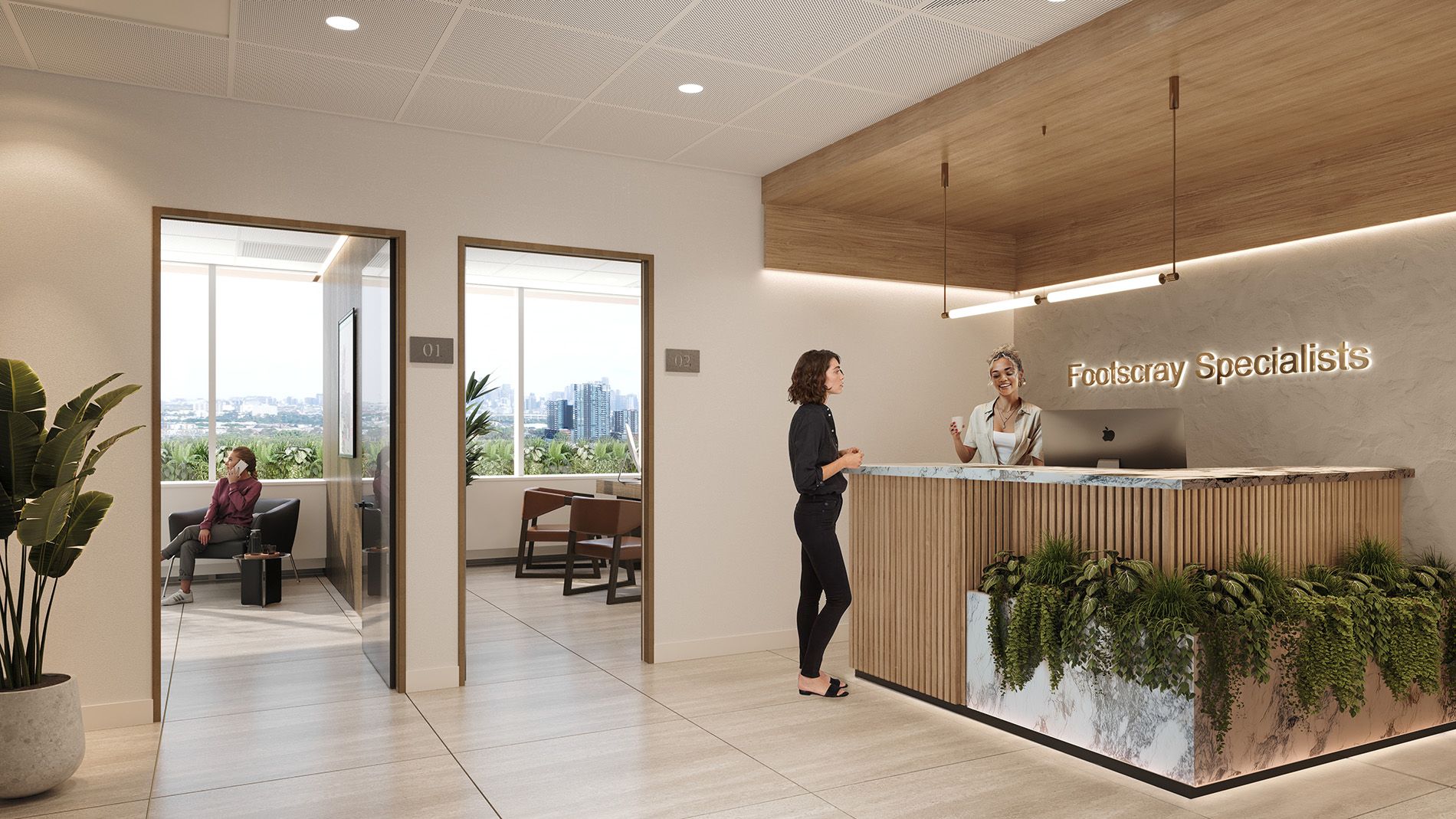 Render of an waiting room