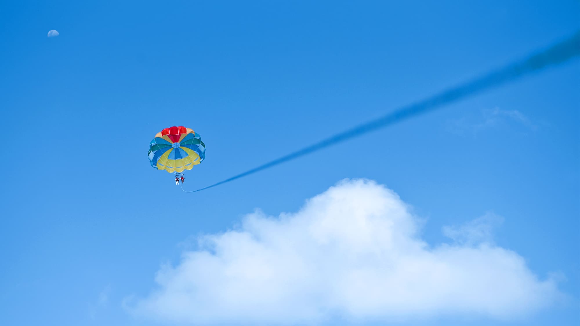 Parasailing in the water