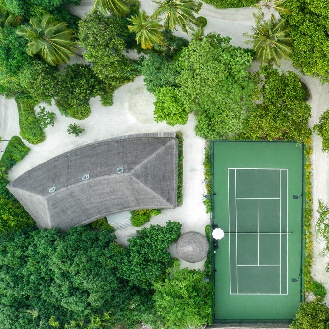 Outdoor tennis court