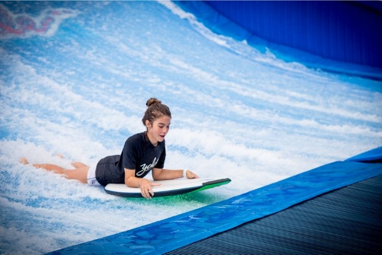 surfing simulator in the island