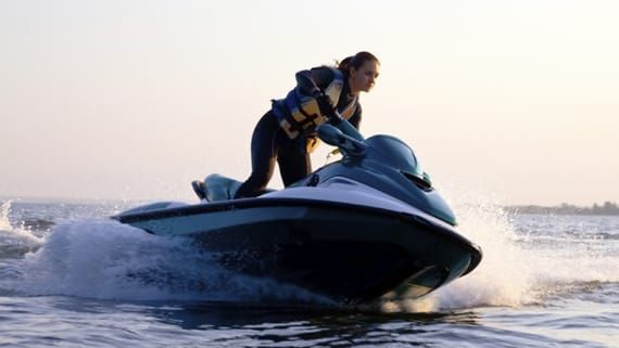 Jetski riding in the water