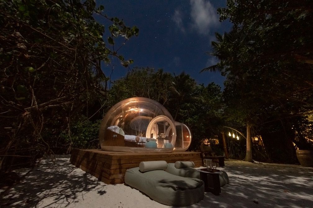 Glamping at night
