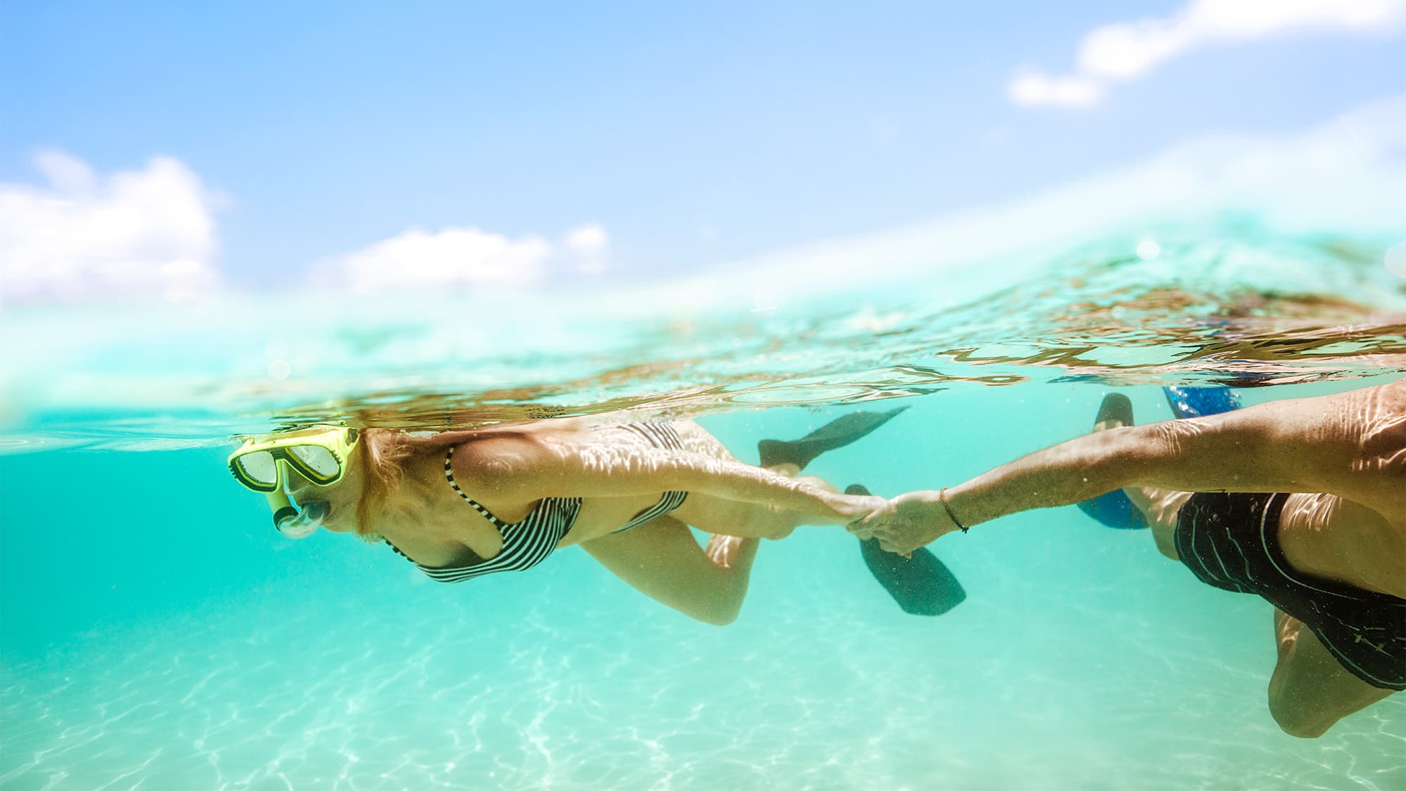 Snorkelling in the water