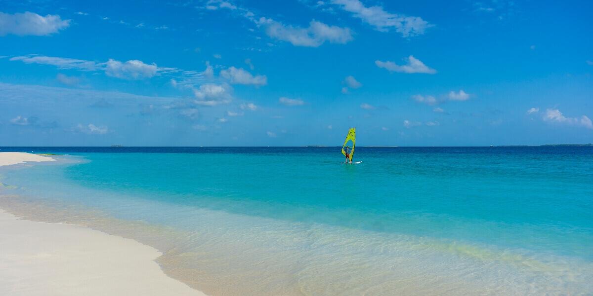 Windsurfing in the water