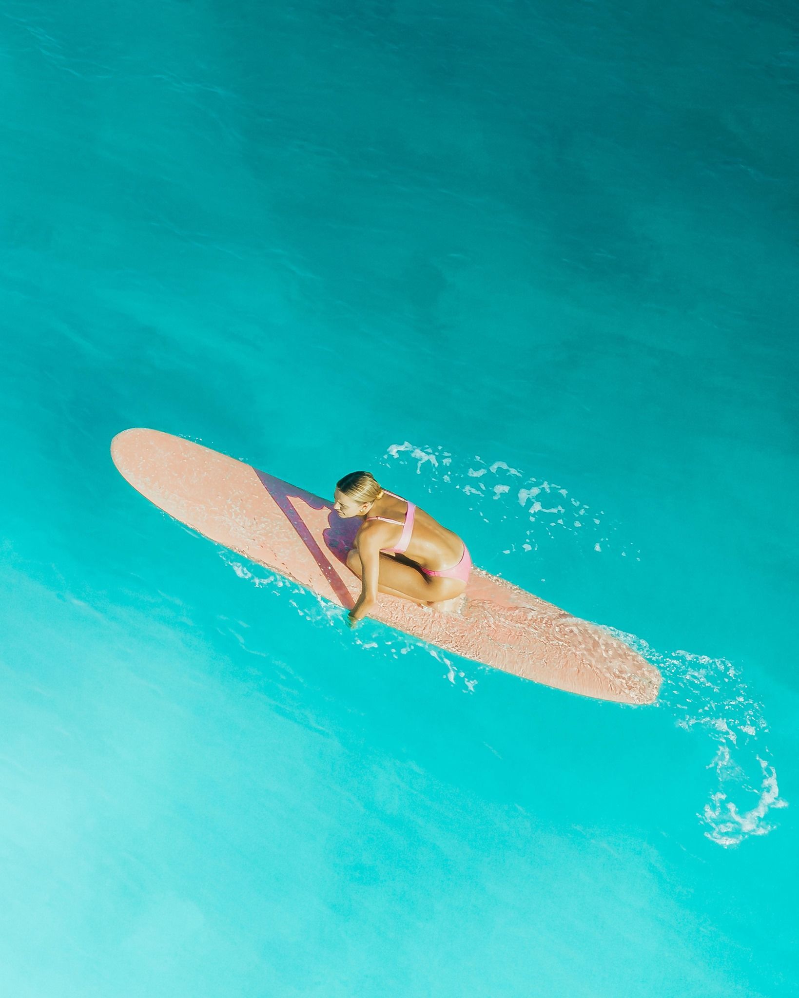 Stand up peddling in the water